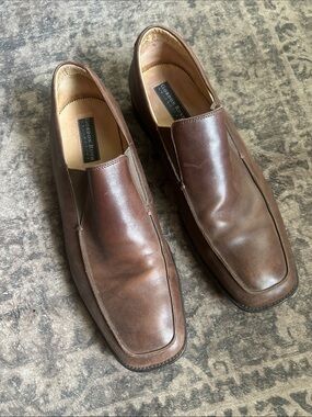 Gordon Rush Men's Dark Brown Leather Slip-On Loafers